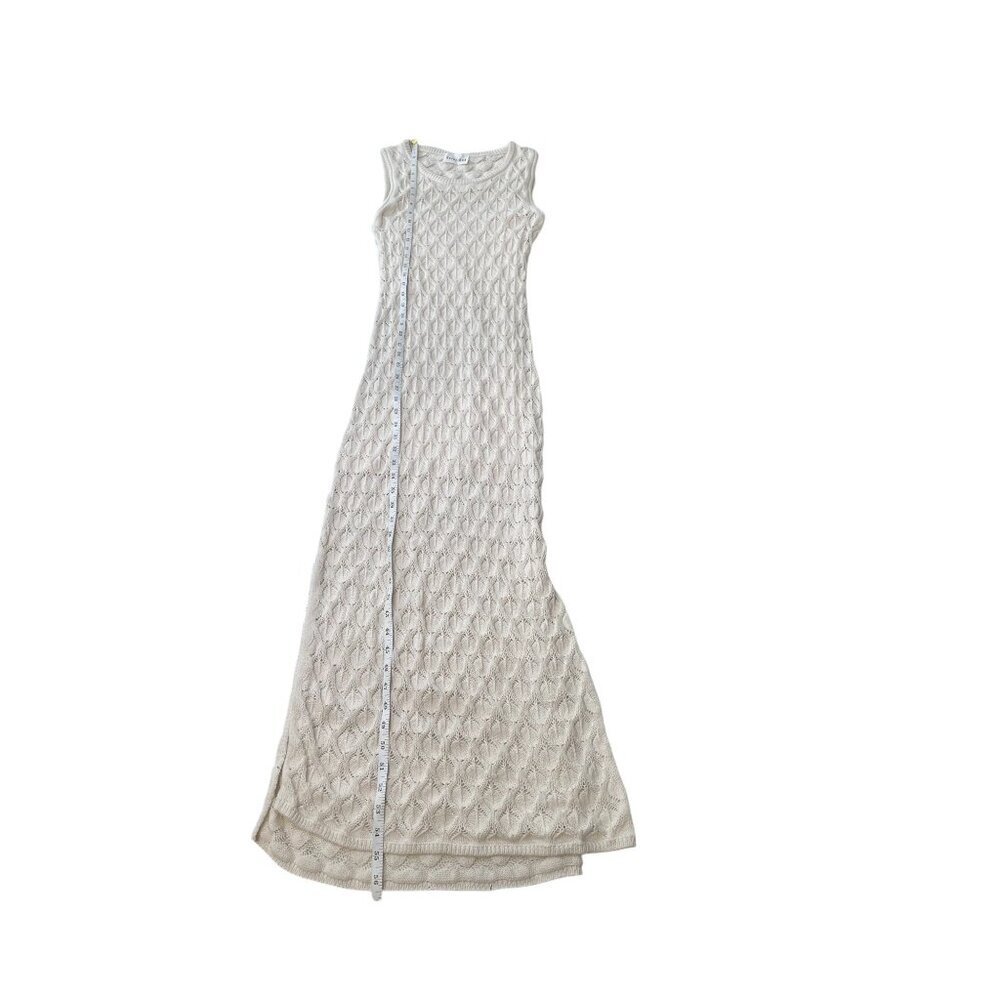 Olive & Oak Crochet Knit Maxi Dress Sleeveless Beachy Cottagecore Prairie - Picture 7 of 8